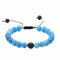 Lava Perlenarmband, Armband Perlen Männer 8MM Lavastein Magnesit Verstellbare Webart Umfang 19CM