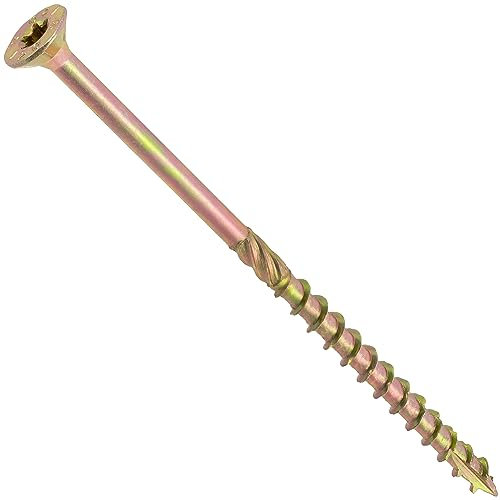 AERZETIX - C69152 - Lot de 25 Vis à bois Ø6x120 mm à tête fraisée - à empreinte étoile Т30 - en acier zingué - menuiserie contreplaqué aggloméré mélaminé terrasse panneaux chevrons bastaings