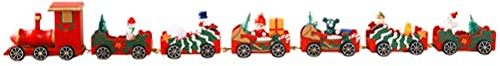 LEMCC Weihnachtsdekoration, Weihnachtszug-Ornament aus Holz, Weihnachtszug-Set um Den Baum für Kinder, Eisenbahn-Zug-Set, Weihnachtsdekoration für Zuhause, Weihnachtsfenster, Kuchenzubehör(#1)