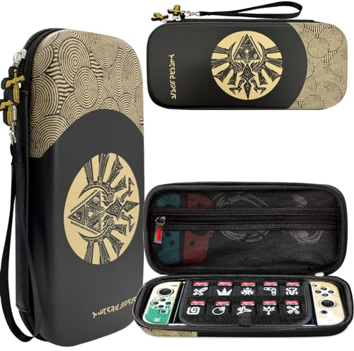 CHIKIXSON Custodia Protettiva Switch OLED, Rigida Portatile Custodia Switch Accessori con 10 Cartucce di Gioco, Nero