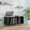 Meuble à disques vinyle Prissent, Noir, 100 x 38 x 48 cm, Classique, Bois, Rangement pour disques LP, Meuble TV, Bureau, Assemblage requis