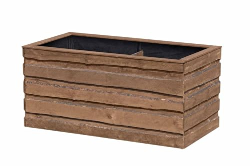 Mega Holz Hochbeet Natura aus heimischem Kiefernholz mit Kesseldruckimprägnierung in Braun 180x90x80 cm, Gemüsebeet