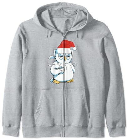 Weihnachten Eule Uhu Kauz Kaffee - Santa Mütze Weihnacht Kapuzenjacke