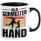 Handball Geschenk Tasse Geschenkidee Handball-Spieler Handballspielerin Mädchen Jungs Kaffee-Becher Old Schmetterhand (Schwarz)