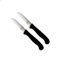 2er Set Gemüsemesser scharf Küchenmesser schwarz Schälmesser Solingen rostfrei 8 cm/Handabzug - Dünnschliff - superscharf - spülmaschinengeeignet