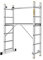 DRABEST PRO 3in1 Leiter aus Aluminium - Gerüst, Klappleiter, Mehrzweckleiter mit Arbeitsplattform & Eimerhaken - Höhenverstellbar, Klappbar - Aluleiterfür BAU, Garten, Haushalt - 2X 6 Stufen