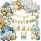 Geburtstagsdeko 1 Jahr Junge Blau, Luftballons 1. Geburtstag, Deko 1. Geburtstag Junge Blau Gold Luftballons, Erster Geburtstag Ballons mit Happy Birthday Banner Torte Deko für Kindergeburtstag Deko