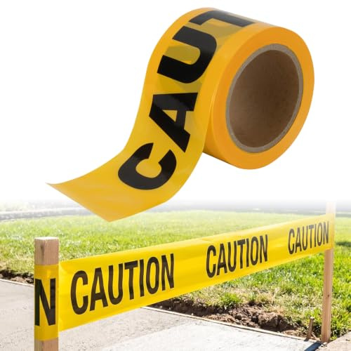 CARGEN Absperrband Abstand Halten Gelb und Schwarz 100m CAUTION-Band, markierungsband Caution Warnband Tape Nicht Klebend,Halloween Geburtstag Party Dekorationen Blutige Vorsicht Tatort Requisiten