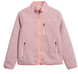 Superdry Damen Outdoor Fleecejacke mit durchgehendem Reißverschluss Altrosa 34