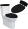Toilettensitzbezug WC-Sitzbezug, WC-Deckelbezug, Toilettendeckel Tank Protector Cover 2er Set mit Elastischem Boden, Toilettenbezug Gummizug für die meisten Toilettendeckel, Schwarz