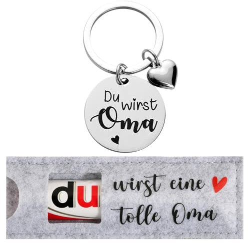 BOFUNX du wirst eine tolle Oma Geschenke Hülle Filz für Schokolade Verpackung Geschenk mit Schlüsselanhänger für Oma Schwangerschaft verkünden - ohne Schokolade Schokoriegel