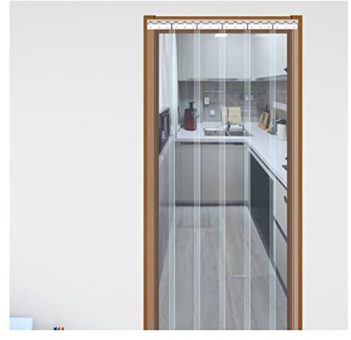 PVC Strip Curtain, PVC Smooth Plastic Strip Door Curtain Plastic Curtain Plastic Strip Curtain Clear PVC Freezer Curtain PVC Slat Curtain(75x210cm/29.53x82.68in)