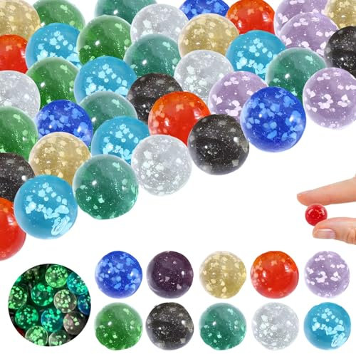 FAINCA 20 Stück Murmeln, 0,62 Zoll Glasmurmeln, Murmeln Kinder, Glasmurmeln Bunt, Leuchten Im Dunkeln, für Kugelbahn-Spiele, DIY-Projekte Oder Heimdekoration