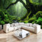JEDTAKCT Fototapete Urwald Tropenlandschaft Tapeten Wandtapete Moderne Wanddeko Design Wand Dekoration Wohnzimmer Schlafzimmer Büro Flur 3D Effekt Wand Tapeten400X280Cm