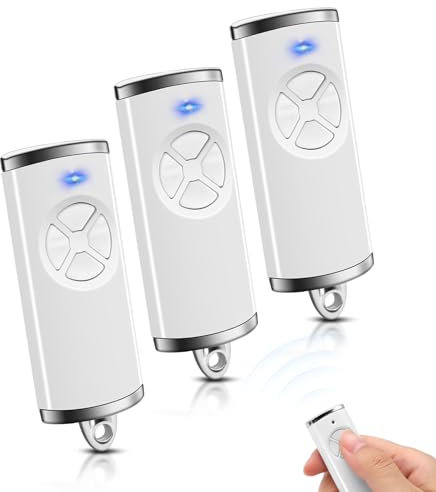 868,3MHz Telecommande Portail, Télécommande de Porte de Garage Compatible avec Hörmann BS HSM4 HSE2 HS1 HS4 HSZ1 HSZ2,Bip Portail de Garage - Blanc (Lot de 3)
