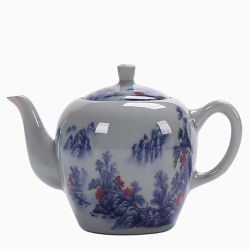 Porcellana Jingdezhen Teiera dipinta a mano di grande capacità blu e bianca porcellana teiera in ceramica, teiera fiore, caffettiera A03