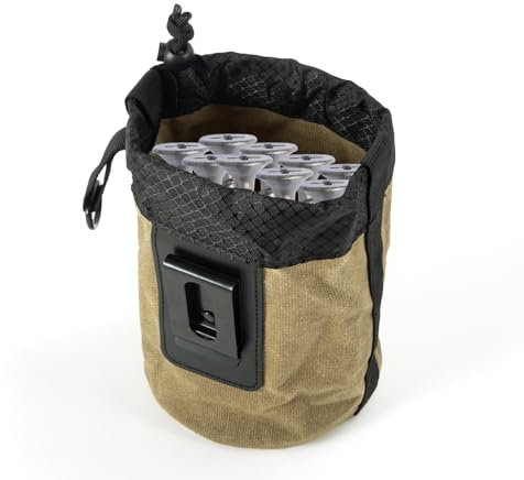 Tool Pouch for Screws and Nails,Wear Resistant Small tools Storage Bag with Metal Belt Clip Attachment For Builders Electrician's Hammer Frame And Nail Bag Organizer 13 x 19.5cm（Army Green）