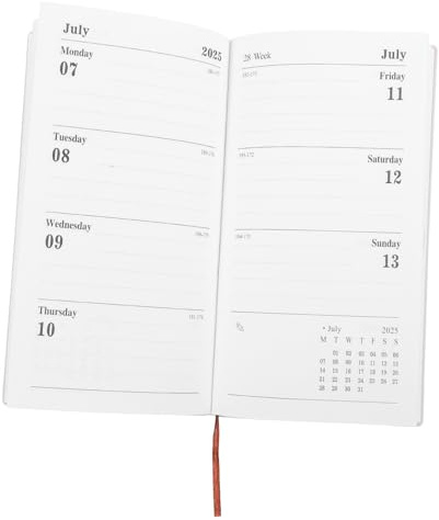 Uonlytech Tragbarer Planer Organizer Einfacher und Modischer Täglicher Kalender 2025 aus Künstlichem Leder und Papier Hoher Haltbarkeit für Büro und Zeitmanagement