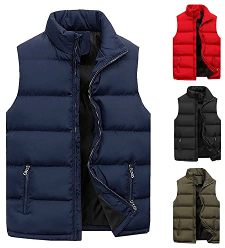 CEWIFO Gilet Uomo Lavoro Vintage Racing Jacket Giubbotto Pelliccia Chiodo Pelle Invernale Cappotto Giacca Antipioggia Moto di