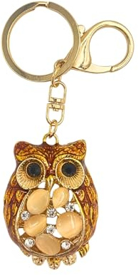 3 Pagen® Schlüsselanhänger Eule – Süßer Schlüsselanhänger Eule für Schlüsselbund, Handtasche & Auto – Aufwändig gestaltet mit Pailletten & Strass – mit Karabinerhaken – schicke Geschenkidee – Metall