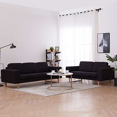 WEMYUFURN Stilvolle 2-teilige Sofagarnitur aus strapazierfähigem Stoff mit breiter Sitzfläche und abnehmbaren Kissen – Inklusive 2-Sitzer, 3-Sitzer sowie Polsterungen für maximalen