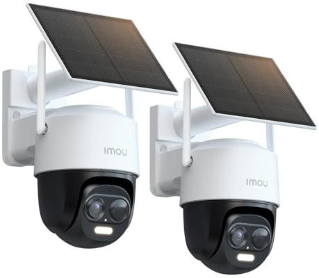 Imou 3K Lot 2 Caméra Surveillance WiFi Exterieure sans Fil Solaire, 2.4GHz | Caméra Solaire Exterieur 360° PTZ, Batterie 5000mAh, Détection de Personnes/Véhicules,Vision Nocturne Couluer,IP65,Mode Privé