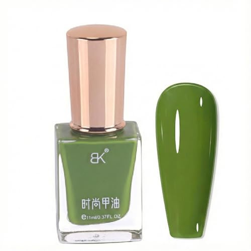 Avocado Green Nail Polish 11ml - Quick Dry Matcha Nail Varnish, No UV Lamp Needed, Long Lasting Glossy Olive Colour, Chip Resistant Creamy Manicure Art Gift for Women Girls