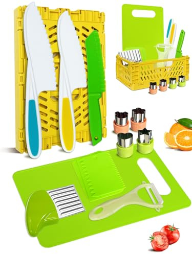 DealKits Kindermesser Kinder Sicherheit Kochmesser Küchenmesser-Set zum Schneiden Kochen von Obst oder Gemüse, Perfekte Geschenke für Weinachten Geburtstag, Kinder Messer ab 3 jahre 15-teilige