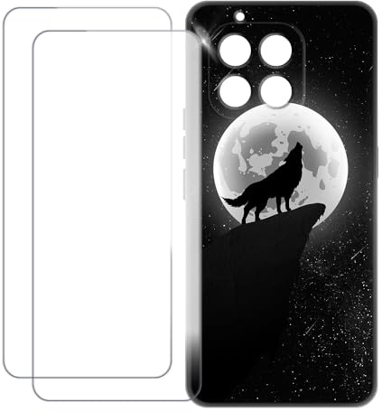 UOGNADGD Hülle Kompatibel mit Volla Phone Plinius Bunte Personalisierte mit 2 Glasschutzfolie-Schutzfolien – Stoßfest und Kratzfest (Wolf 4)