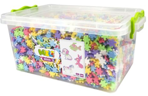 Meli Minis Pastel Edu 5000 Bausteine Set – 5000 Teile in sanften Pastelltönen für Kinder ab 3 Jahren, fördert Kreativität und Hand-Auge-Koordination, sicher und BPA-frei, 20 x 20 x 10 cm