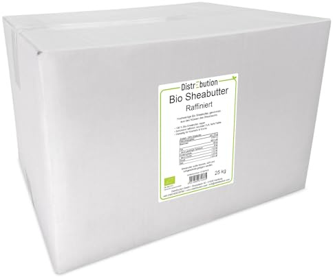 Bio Sheabutter raffiniert 25kg | 100% rein & geruchsneutral, für Hautpflege, Haarpflege, DIY Kosmetik & Lebensmittel, vegan, ohne Zusatzstoffe, EU-Bio
