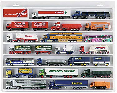 herpa 029216 - LKW Schaukasten 1:87, Hängevitrine für Hängerzüge,Showcase,Display,Miniaturen, Modellbau,Kunststoff- Weiß (56.7cm x 44,5 cm x 3,7cm)
