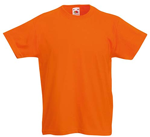 Fruit of the Loom Unisex Kids Original Crew Neck Short Sleeve T-Shirt, Orange (Orange), 9-11 Years (Manufacturer Size: 140)