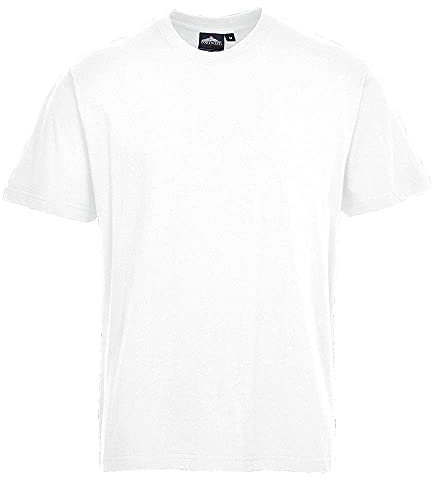Portwest Turin Premium T-Shirt, Size: M, Colour: White, B195WHRM