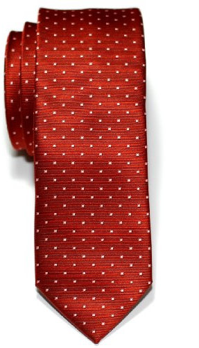 Retreez Cravate Fine Slim Tissée À pois à épingles pour homme - Orange et Rose