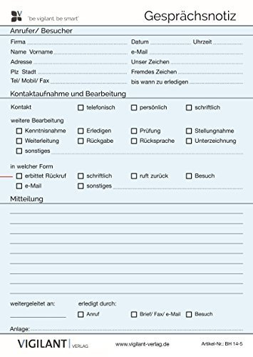 3er Pack Gesprächsnotiz Din A5 im Block 50 Blatt, Blau | Premium-Qualität