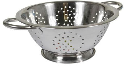 Küchensieb 24cm Edelstahl Seiher Nudelsieb Standfuß Abtropfsieb Feinmaschig | BURI Durchschlag feinmaschig und rostfrei als langlebiges Abtropfsieb für Gemüse, Pasta und vielseitige Küchenarbeiten