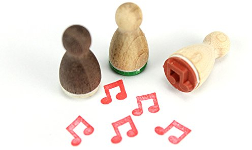 Stemplino® Ministempel - Motiv: Note - 12mm Durchmesser - Holzstempel Kinder Bullet Journal Stempel Mit Note Motiv