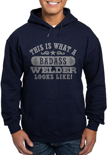 CafePress Badass Welder Hoodie (Dark) Men's Dark Hooded Sweatshirt Hoodie Navy