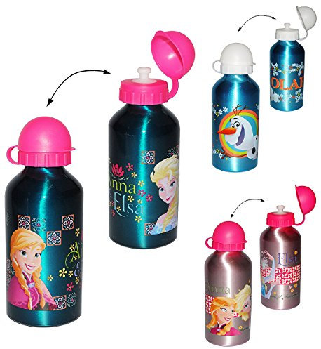 alles-meine.de GmbH Trinkflasche die Eiskönigin - Edelstahl aus Aluminium 550 ml - auslaufsicher - für Kinder Aluflasche - Flasche Mädchen - Fahrradflasche - Frozen - Prinzes..