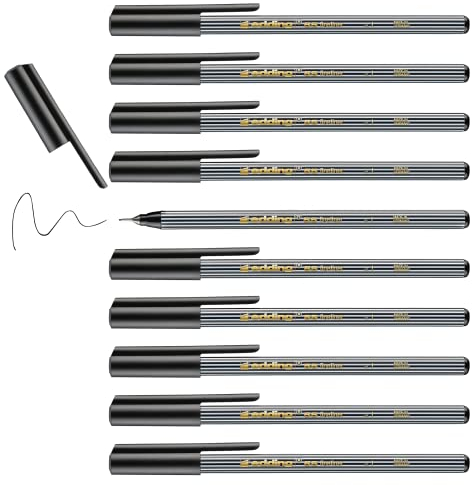 edding 55 - Fineliner - schwarz - 10 Stifte - 0,3 mm Spitze - Farbstift zum Schreiben, Malen, Unterstreichen, Illustrieren - für Kinder und Erwachsene, Schule, Homeoffice, Büro