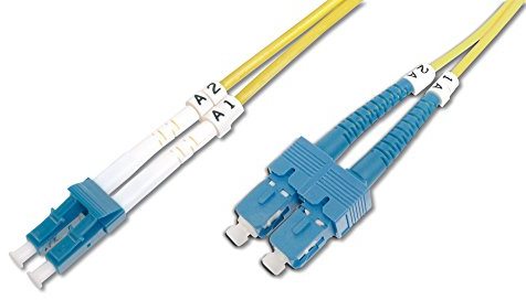 DIGITUS DK-2932-01 – Glasfaserkabel OS2 – 1 m – LC zu SC – Duplex LWL Kabel – 1/10 Gbit/s – SM Singlemode Glasfaser LAN Kabel – Fasertyp: 9/125 µ – Gelb (Yellow)