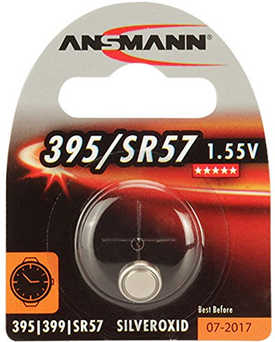 ANSMANN 1516-0017 silberoxid Knopfzelle SR 57/395/399 für Garagentoröffner, Alarmanlage, Funkauslöser silber