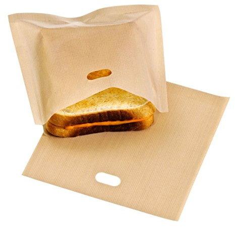 Toaster bags Reusable 100 use Non-Stick Sandwich/Snack Make Cheeze Toasties In a Toaster Grilling Bag, 2 Pack