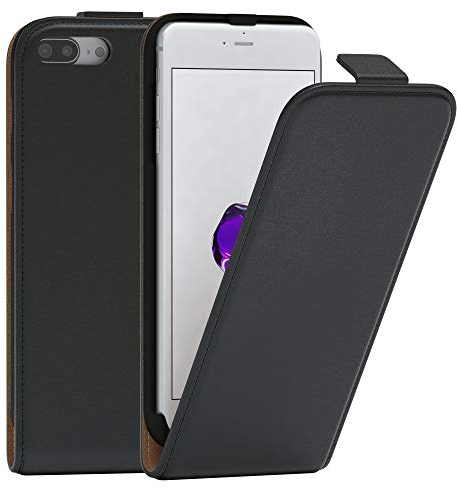 EAZY CASE Hülle kompatibel mit iPhone 7 Plus / 8 Plus Flip Cover zum Aufklappen, Handyhülle aufklappbar, Schutzhülle, Flipcover, Flipcase, Flipstyle Case vertikal klappbar, aus Kunstleder, Schwarz