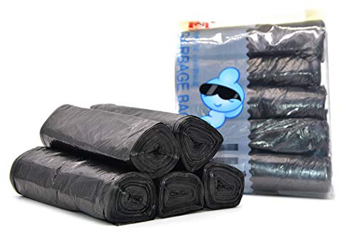 Medigy Recycling Plastic Trash Bags Garbage Bags Rubbish Bags Bin Bags for Bathroom Kitchen Living Room 10L Dustbin Black 200pcs/pack