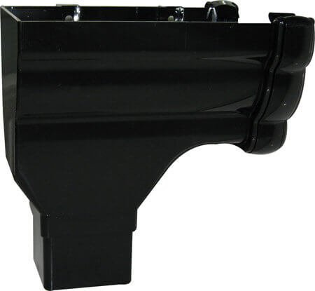 FloPlast Ogee Black Stopend Outlet Left Hand