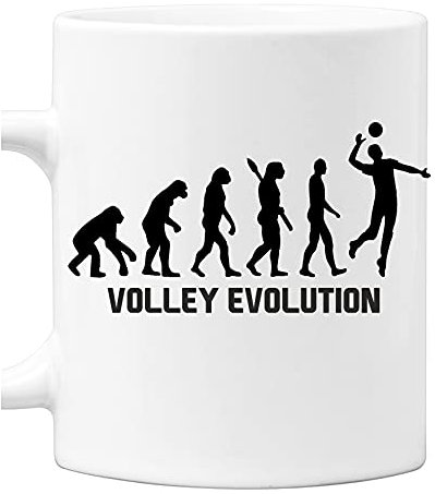 bubbleshirt Tazza Mug in ceramica Volley evolution - sport - pallavolo - humor - idea regalo