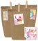 Papierdrachen Adventskalender zum Befüllen - 24 Geschenktüten und 24 Zahlenaufkleber und Klammern - Motiv Briefmarke Einhörner - zum Befüllen und basteln - Weihnachten - Mini Set Nr 50