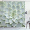 ABAKUHAUS Wüste Duschvorhang, Kaktus-Blumen Foto, Stoffliches Gewebe Badezimmerdekorationsset mit Haken, 175 x 200 cm, Salbeigrün